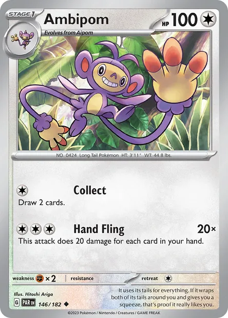Ambipom, Pokémon card PAR 146 — Paradox Rift set