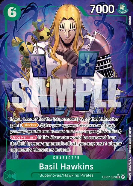 Basil Hawkins, One Piece card OP07-029 — 500 YEARS IN THE FUTURE set