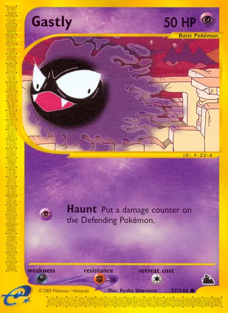 Gastly, Pokémon card SK 57 — Skyridge set