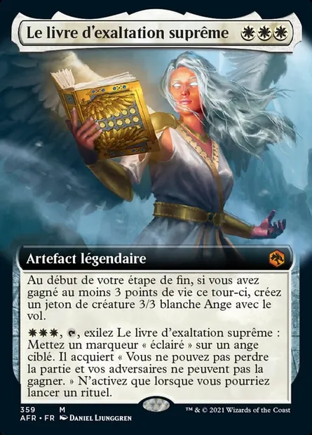 Le livre d'exaltation suprême, carte Magic AFR 359 — extension Forgotten Realms: Aventures dans les Royaumes Oubliés