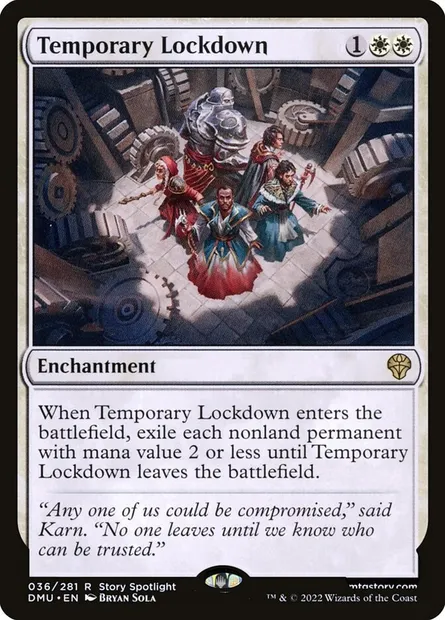 Temporary Lockdown, Magic card DMU 36 — Dominaria United set