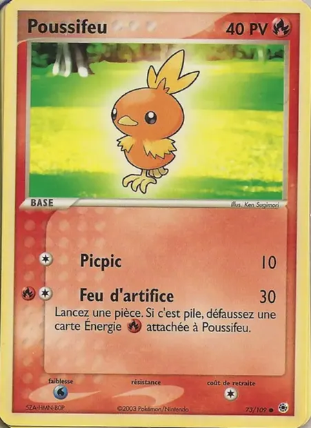 Poussifeu, carte Pokémon RS 73 — extension EX Rubis & Saphir