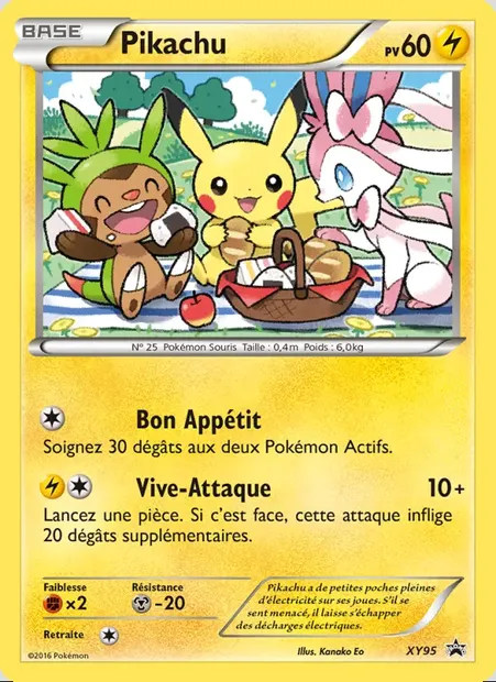Pikachu, carte Pokémon XY 95 — extension Promo XY