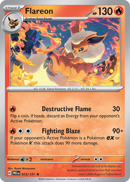 Flareon, Pokémon card PRE 013 — Prismatic Evolutions set