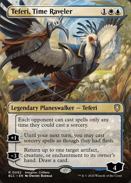 Teferi, Time Raveler, Magic card BLC 92 — Bloomburrow Commander set
