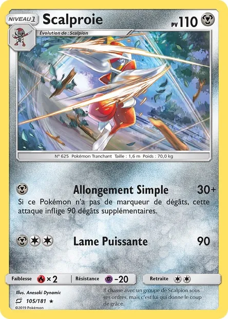 Scalproie, carte Pokémon TEU 105 — extension Duo de Choc