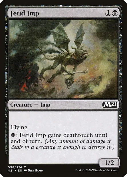 Fetid Imp, Magic card M21 98 — Core Set 2021 set