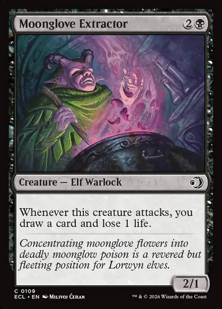 Moonglove Extractor, Magic card ECL 109 — Lorwyn Eclipsed set