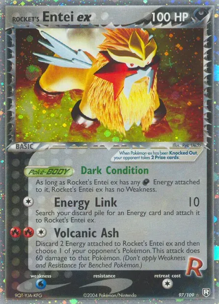 Rocket's Entei ex, carte Pokémon TRR 97 — extension Team Rocket Returns