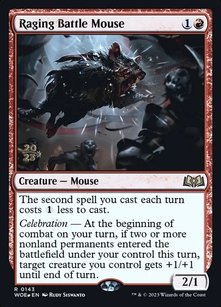 Raging Battle Mouse, Magic card PWOE 143s — Wilds of Eldraine Promos set