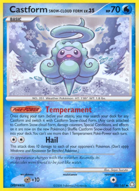 Castform Snow-cloud Form, Pokémon card LA 50 — Legends Awakened set