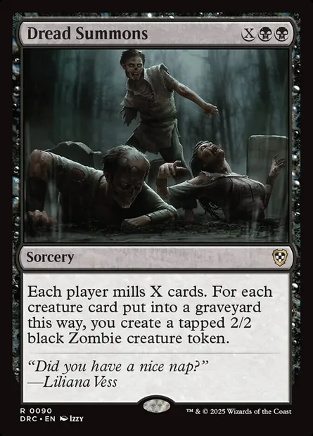 Dread Summons, Magic card DRC 90 — Aetherdrift Commander set