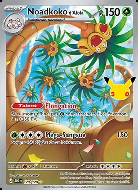 Noadkoko d'Alola, carte Pokémon 30C 129 — extension 30ᵉ Anniversaire