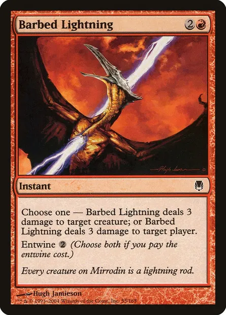 Barbed Lightning, Magic card DST 55 — Darksteel set