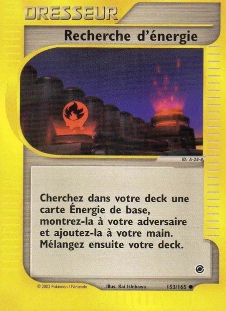 Recherche d'énergie, carte Pokémon EX 153 — extension Expedition