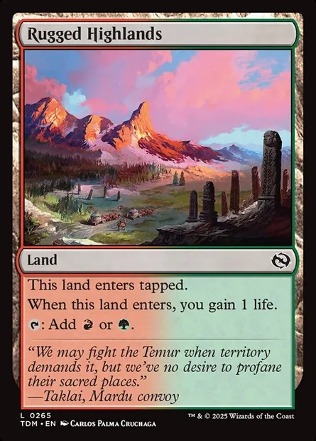 Rugged Highlands, Magic card TDM 265 — Tarkir: Dragonstorm set