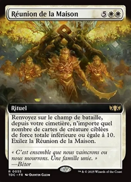 Réunion de la Maison, carte Magic TDC 55 — extension Tarkir: Dragonstorm Commander