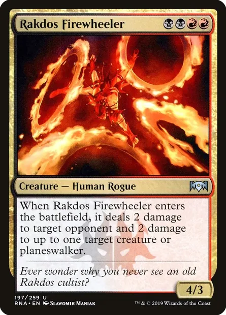 Rakdos Firewheeler, Magic card RNA 197 — Ravnica Allegiance set