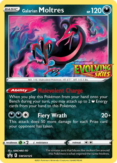 Galarian Moltres, Pokémon card SWSH 125 — SWSH Black Star Promos set