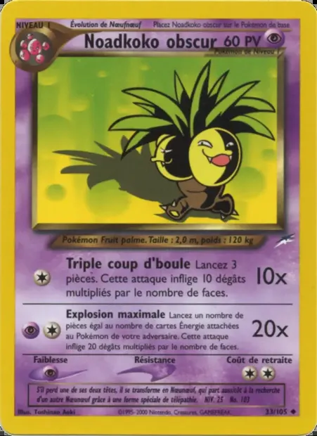 Noadkoko obscur, carte Pokémon NDE 33 — extension Neo Destiny