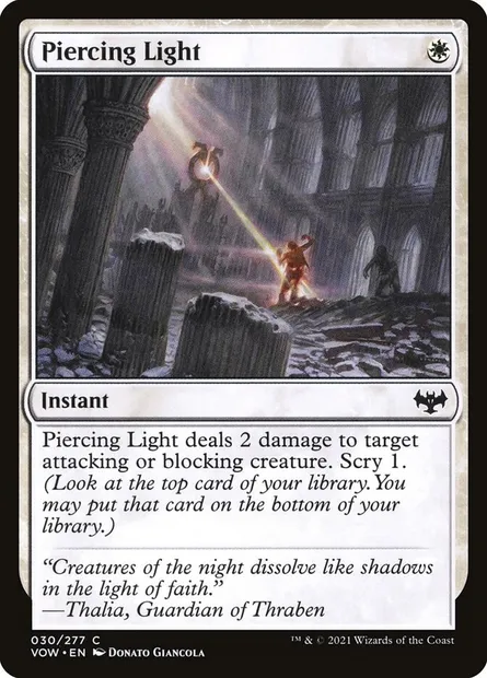 Piercing Light, Magic card VOW 30 — Innistrad: Crimson Vow set