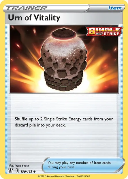 Urn of Vitality, Pokémon card BST 139 — Battle Styles set