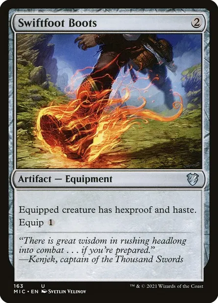 Swiftfoot Boots, Magic card MIC 163 — Midnight Hunt Commander set