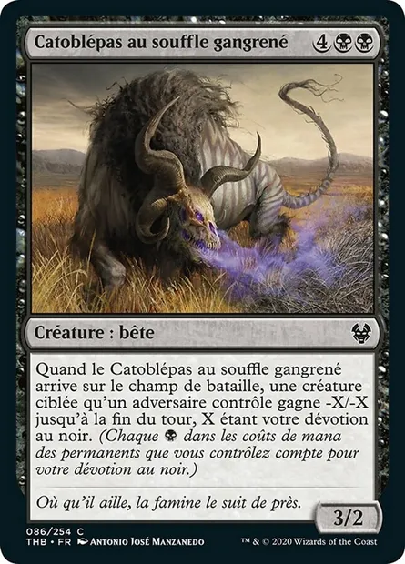 Catoblépas au souffle gangrené, carte Magic THB 86 — extension Theros Beyond Death