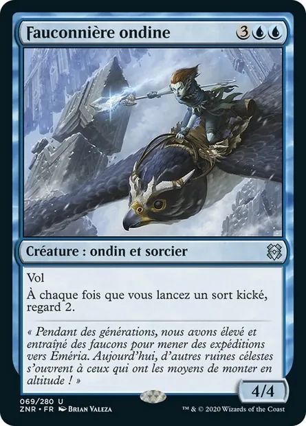 Fauconnière ondine, carte Magic ZNR 69 — extension Renaissance de Zendikar