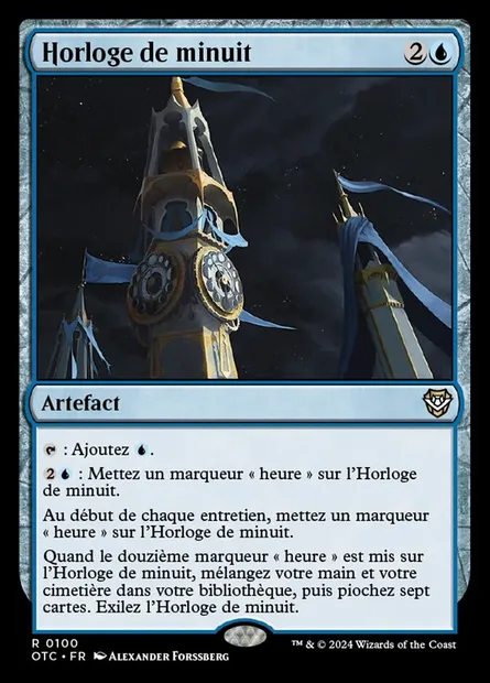 Horloge de minuit, carte Magic OTC 100 — extension Outlaws of Thunder Junction Commander