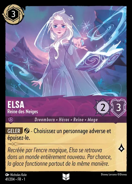 Elsa - Reine des Neiges, carte Disney Lorcana CH1-041 — extension Premier Chapitre
