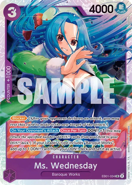 Ms. Wednesday, One Piece card EB01-034 — MEMORIAL COLLECTION set