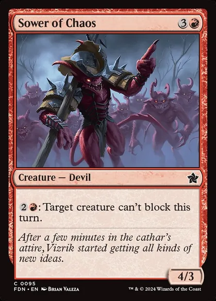 Sower of Chaos, Magic card FDN 95 — Foundations set