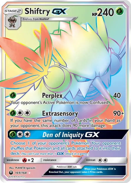 Shiftry GX, Pokémon card CES 169 — Celestial Storm set