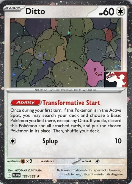 Métamorph, carte Pokémon PPS 132-3 — extension Play! Pokémon Prize Pack Series
