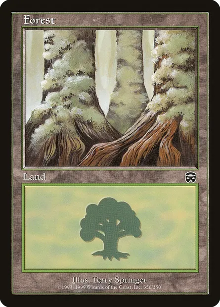 Forest, Magic card MMQ 350 — Mercadian Masques set