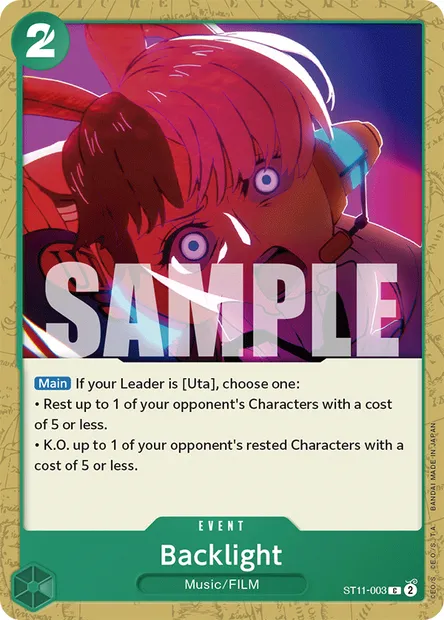 Backlight, One Piece card ST11-003 — Uta set