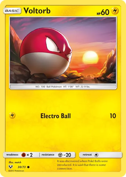 Voltorb, Pokémon card SLG 30 — Shining Legends set