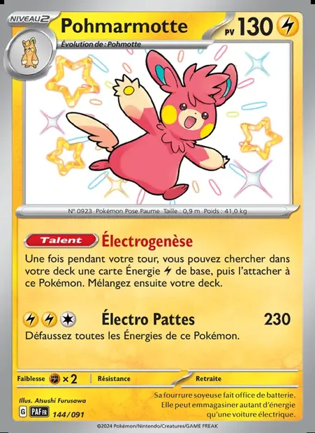 Pohmarmotte, carte Pokémon PAF 144 — extension Destinées de Paldea