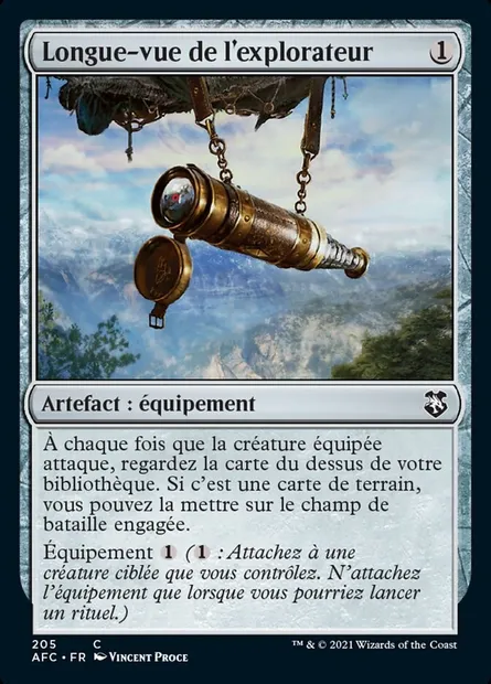 Longue-vue de l'explorateur, carte Magic AFC 205 — extension Forgotten Realms Commander