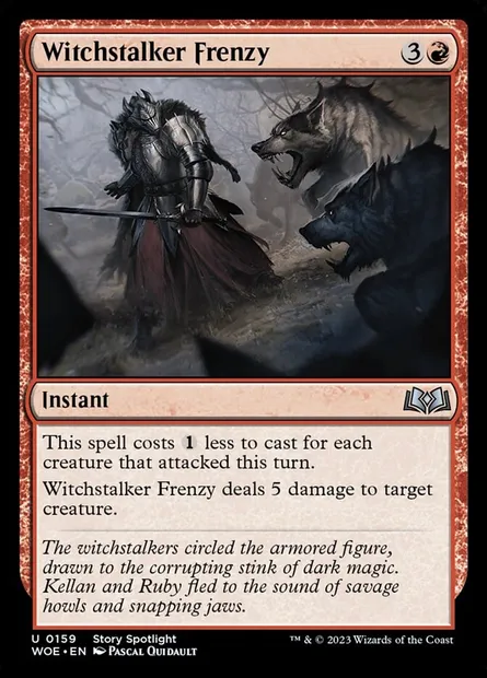 Witchstalker Frenzy, Magic card WOE 159 — Wilds of Eldraine set