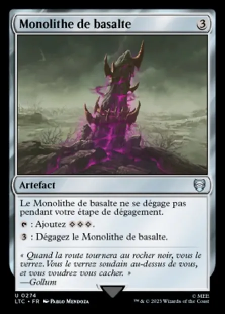 Monolithe de basalte, carte Magic LTC 274 — extension Tales of Middle-earth Commander