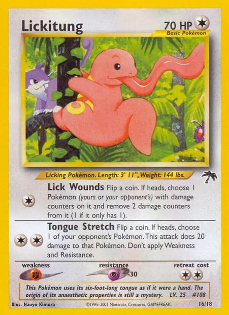 Lickitung, Pokémon card SI 16 — Southern Islands set