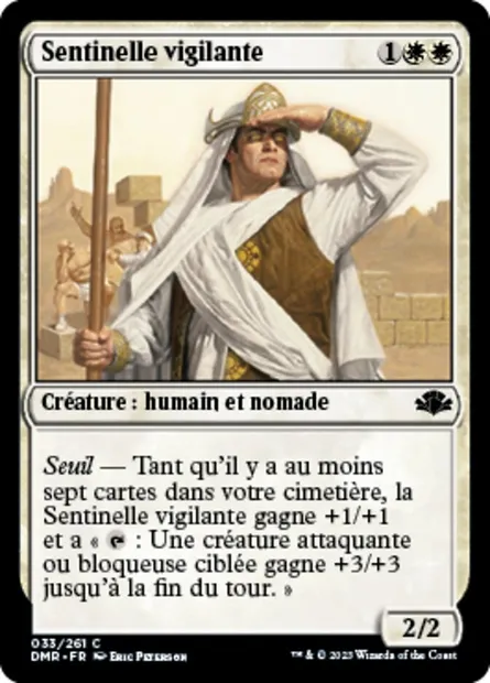 Sentinelle vigilante, carte Magic DMR 33 — extension Dominaria Remastered