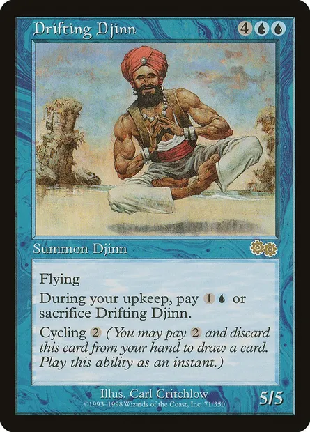 Drifting Djinn, Magic card USG 71 — Urza's Saga set