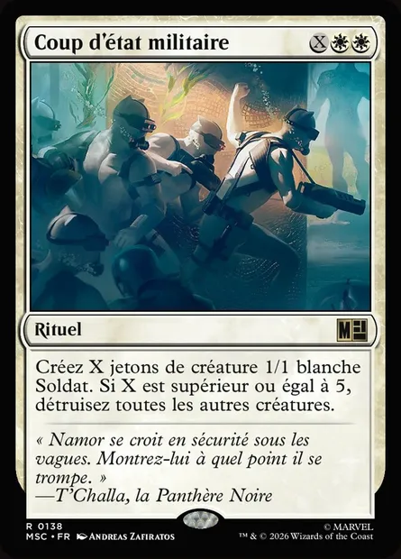 Coup d'état militaire, carte Magic MSC 138 — extension Marvel Super Heroes Commander