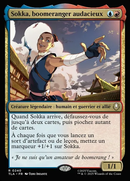 Sokka, boomeranger audacieux, carte Magic TLA 240 — extension Avatar: The Last Airbender