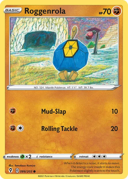 Roggenrola, Pokémon card EVS 86 — Evolving Skies set