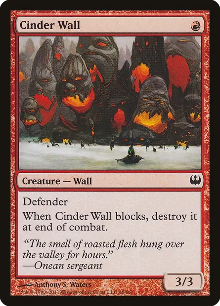Cinder Wall, Magic card DDG 48 — Duel Decks: Knights vs. Dragons set