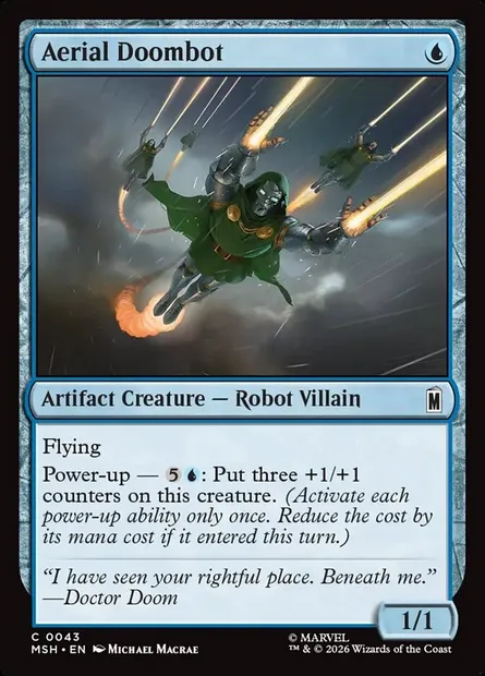 Aerial Doombot, Magic card MSH 43 — Marvel Super Heroes set